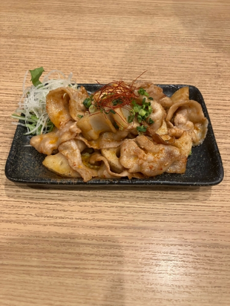 豚バラと蓮根のキムチ炒め