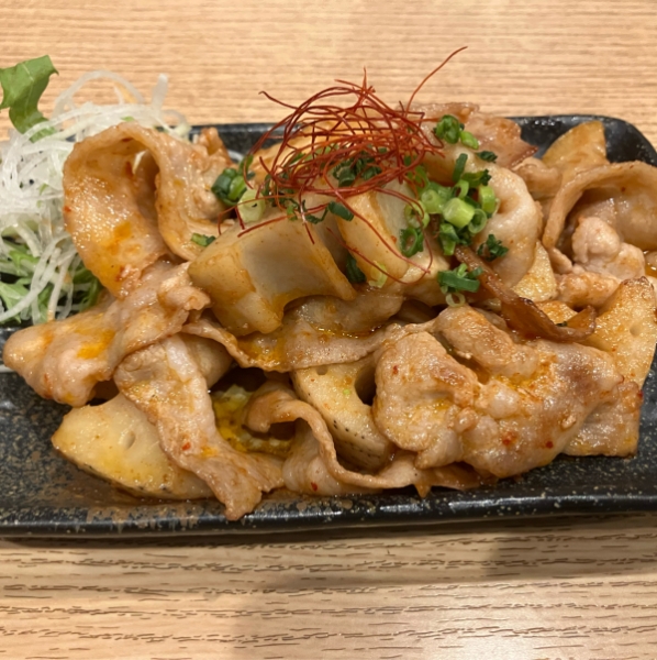 豚バラと蓮根のキムチ炒め